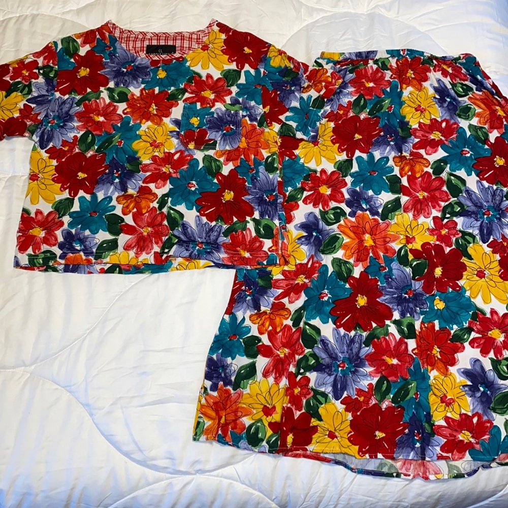 Carole Little Sport floral two piece skirt set